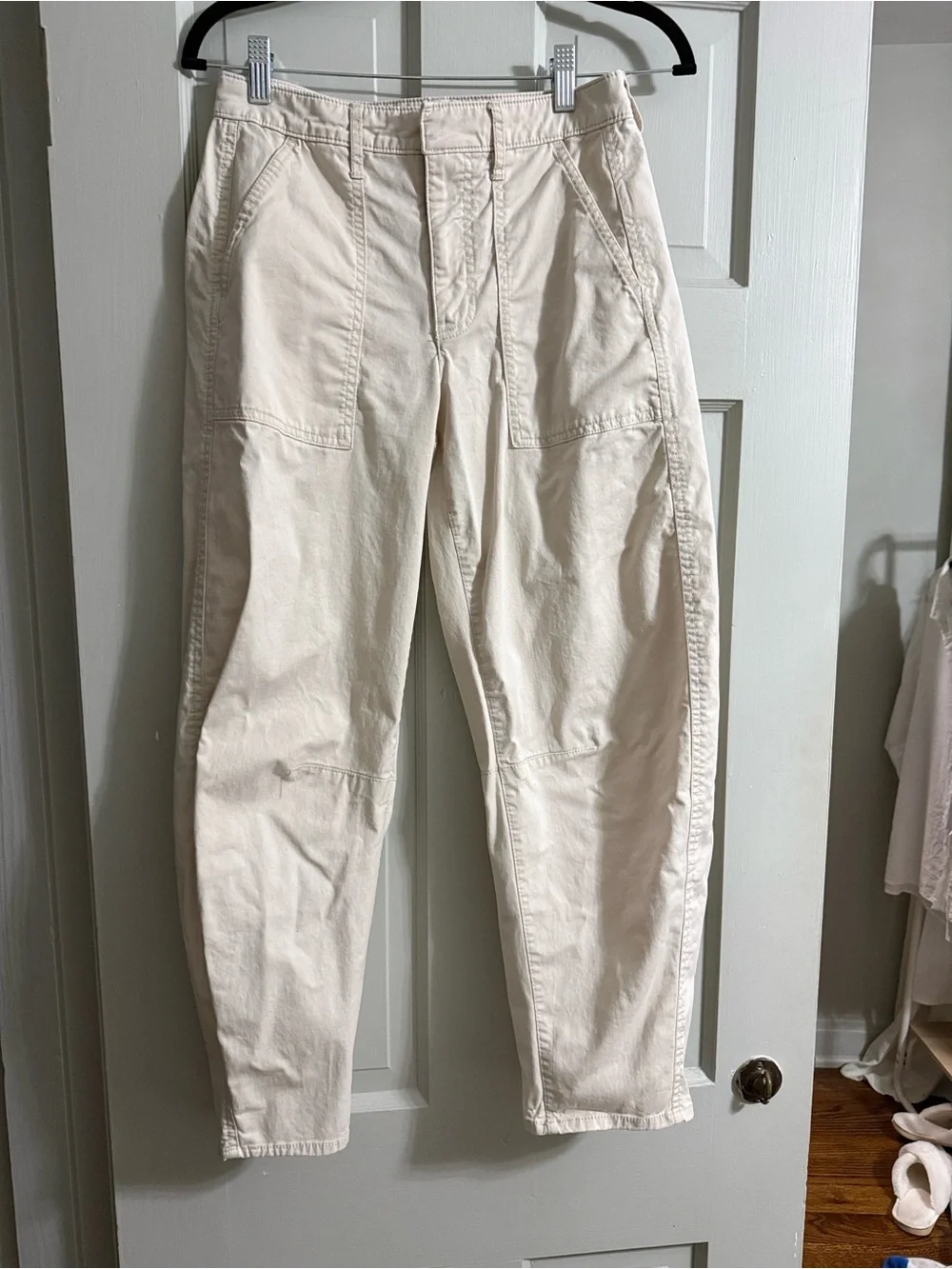 GAP High-Rise Barrel Utility Pants - Cream - Picture 3 of 4